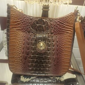 Crocodile print crossbody bag brown new without tag 10 by 10